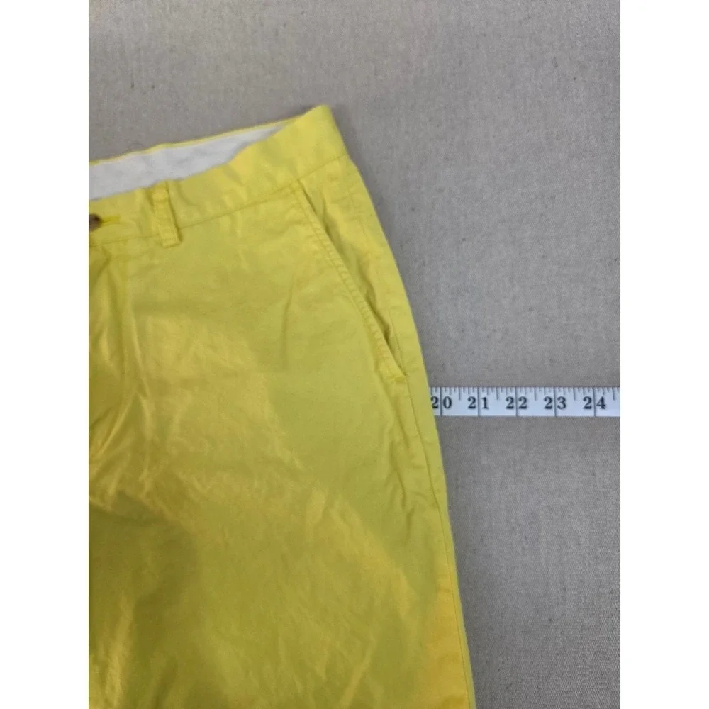 Polo Ralph Lauren Mens‎ Yellow Pima Cotton Blend Flat Front Chino Shorts Size 36